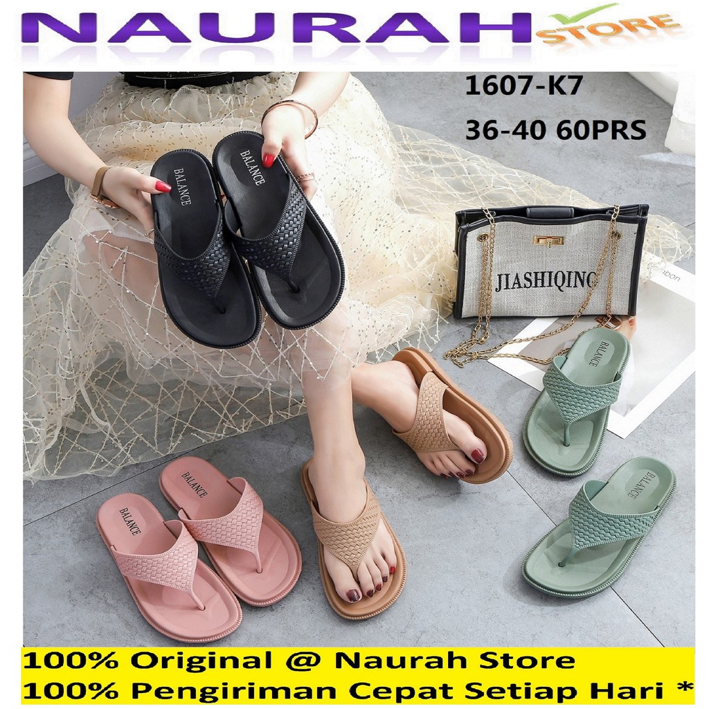 Balance 1607 K7 Sandal Wanita Original Sendal Jepit Warna Jelly Impor Very Nice Lentur Ringan Lembut