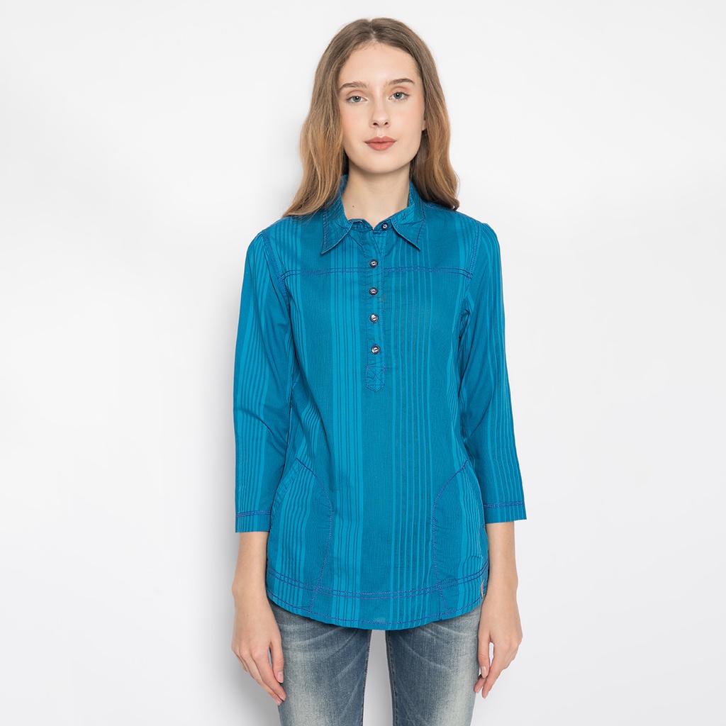 LGS - Kemeja Casual Wanita - Lengan Panjang - Motif Salur - LSH.381.P1061.314.CLS