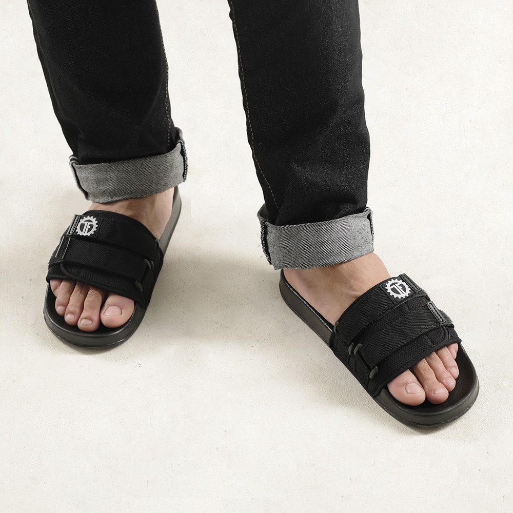 Sandal Slop EVA Hitam Ori Ringan Strap Santai Simpel Pria Laki Sendal |CHOLAS BLACK| FORIND x Tragen