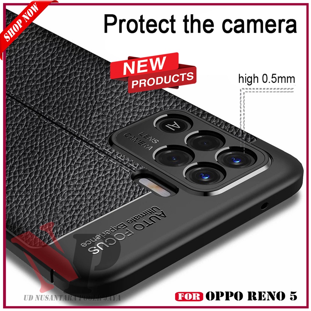 Case Oppo Reno 5 Casing Soft Case Auto Focus Leather Rugged Armor Protect Camera