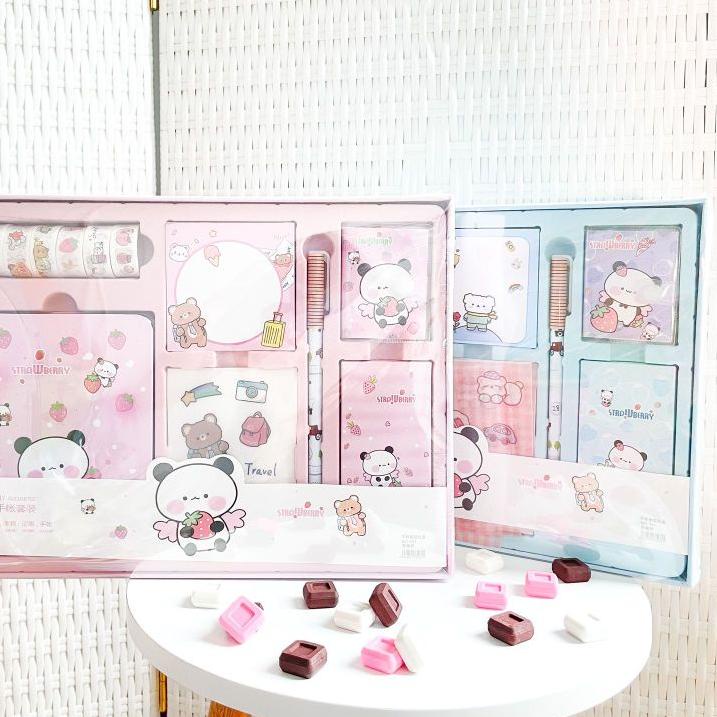 

Terbaik PAKET ALAT TULIS 7 IN 1 alat tulis jurnal kelinci/panda cewe 2 warna cantik lucu ,.