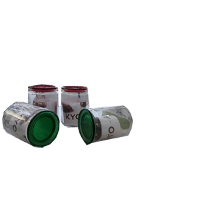 DLX Toples Kaca Set polos Toples Kue -760 mL-4 pcs