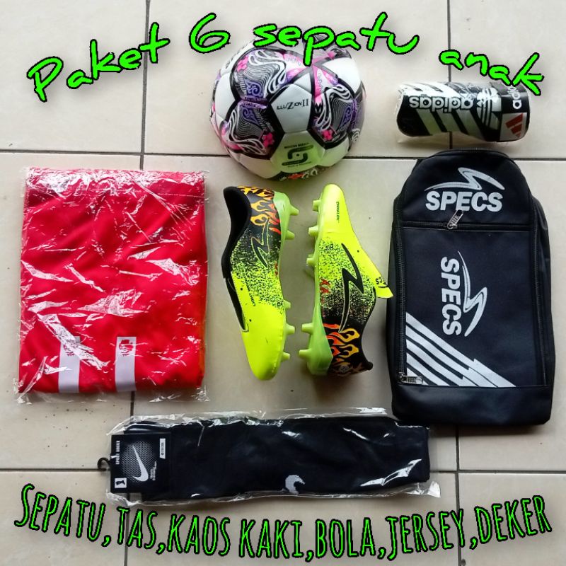 Paket komplit sepatu bola anak bonus bola