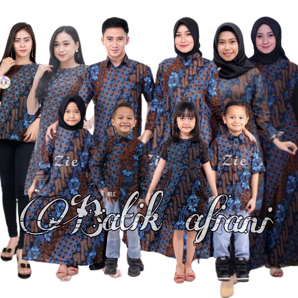 Batik Couple Terbaru Baju Batik Couple Keluarga Motif Seno Biru