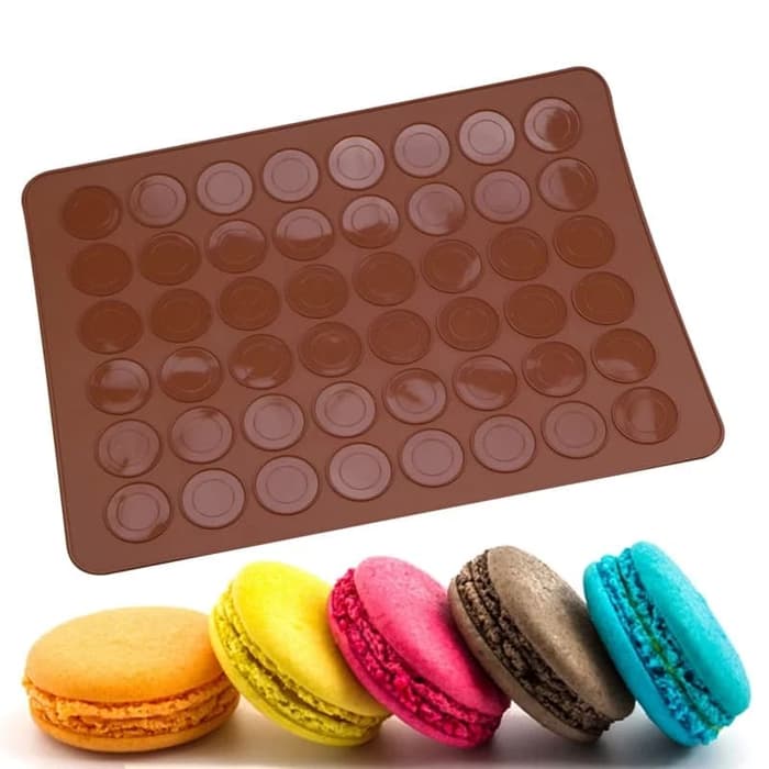 alas macaroon anti lengket (coklat muda)