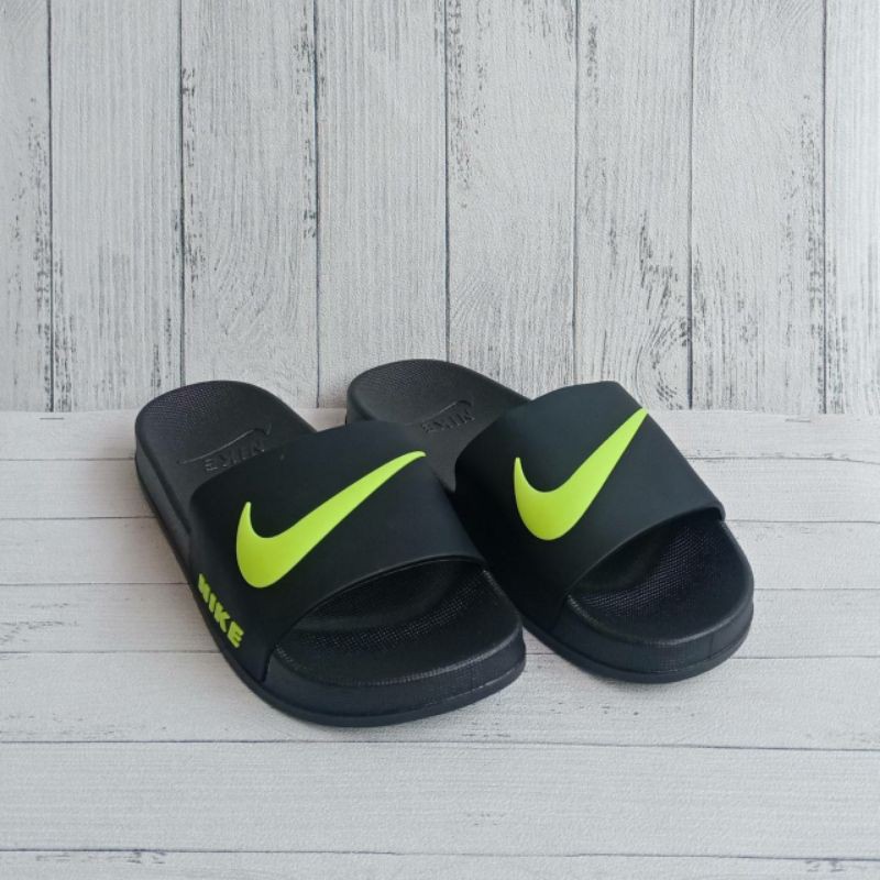 Sandal slop Pria import Nike black tosca 01