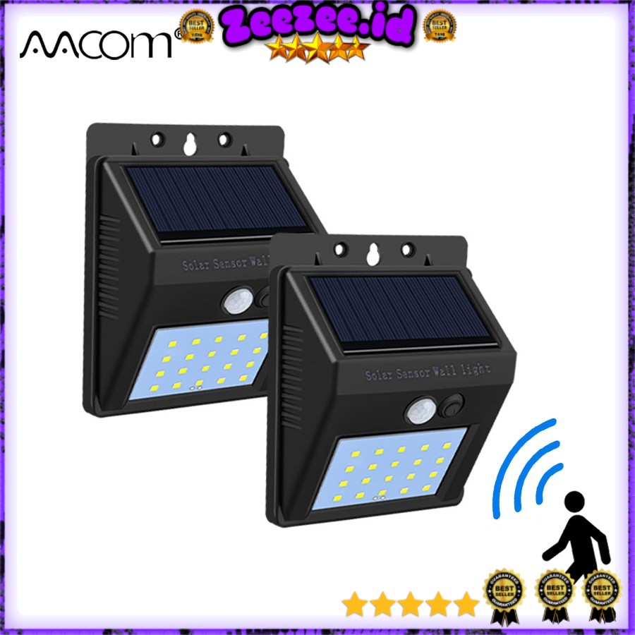 Lampu Solar Sensor Gerak Outdoor Weatherproof 20 LED 1 PCS - L23 - Black