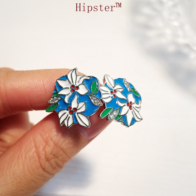 New Fashion Creative Hot Sale Artistic Enamel Painted Orchid Earrings