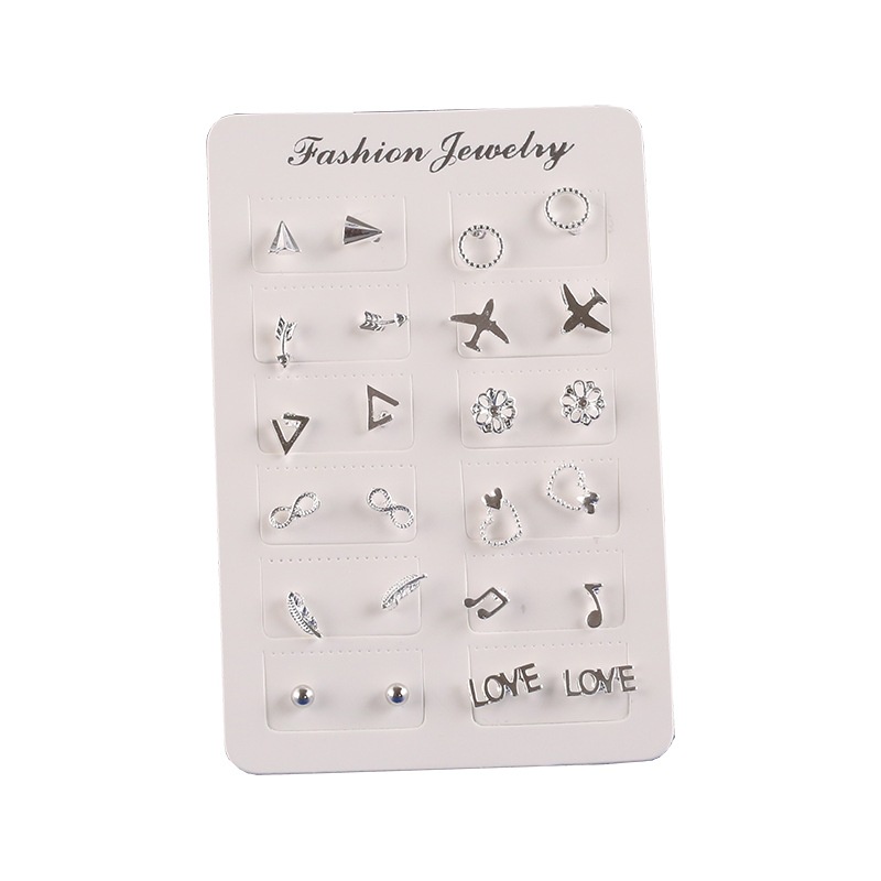 ★ODS★ 12 Pasang FA82 Anting Tindik  kekinian Tusuk Set Korea Fashion Stud Earrings Gaya Korea