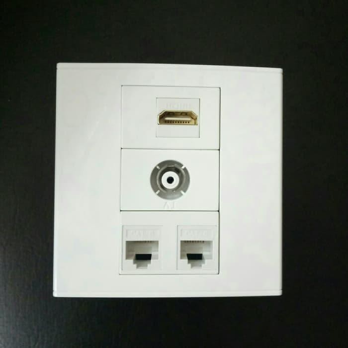 [kabel-adaptor] faceplate socket hdmi F TV lan RJ45 cat6