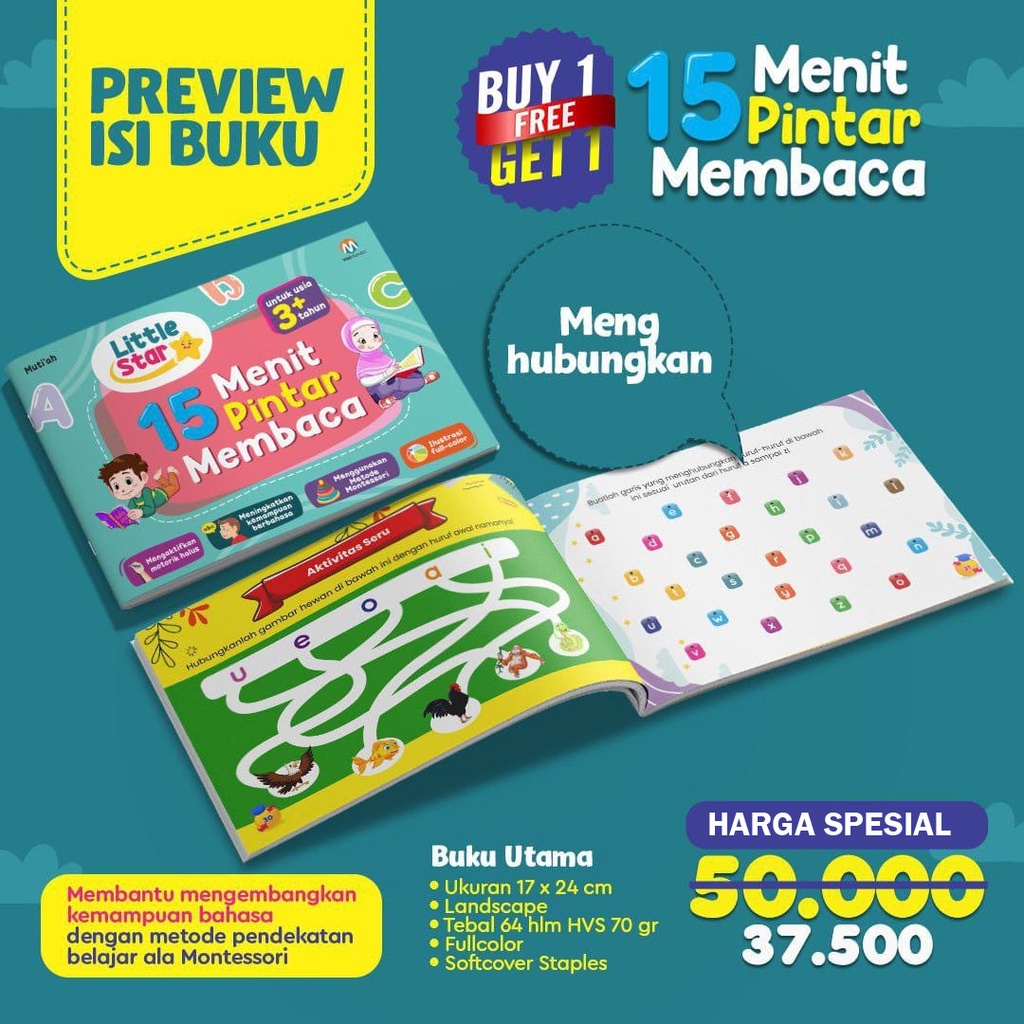 Hot Sale!!! Little Star 15 menit Pintar Membaca (2 Buku) Ziyad