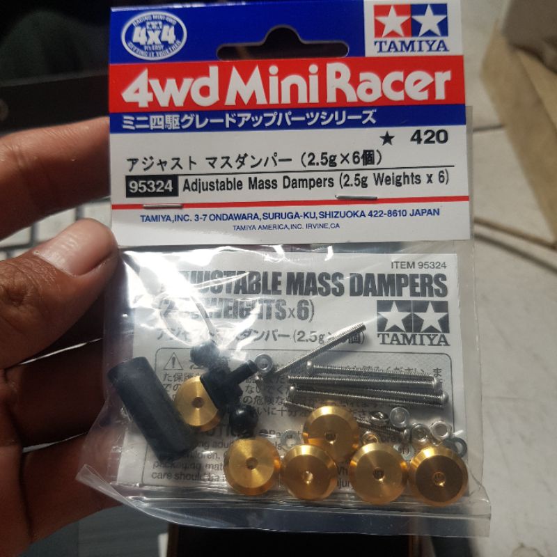 TAMIYA 95324 ADJUSTABLE MASS DAMPERS (2.5 WEIGHT × 6 GOLD)