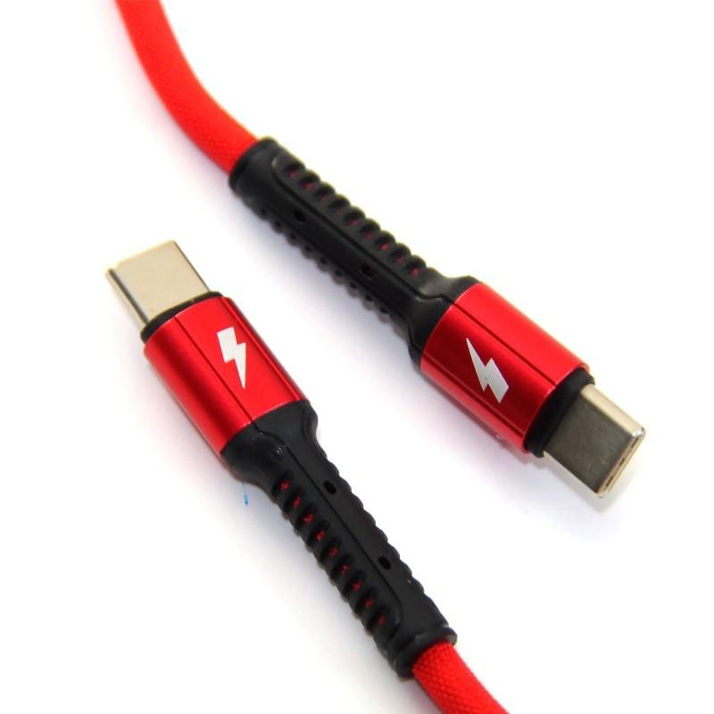 KABEL CHARGER TYPE-C FAST CHARGING LC 91 LDNIO KABEL DATA TYPE C TO TYPE C KABEL CAS HP ANDROID BARU