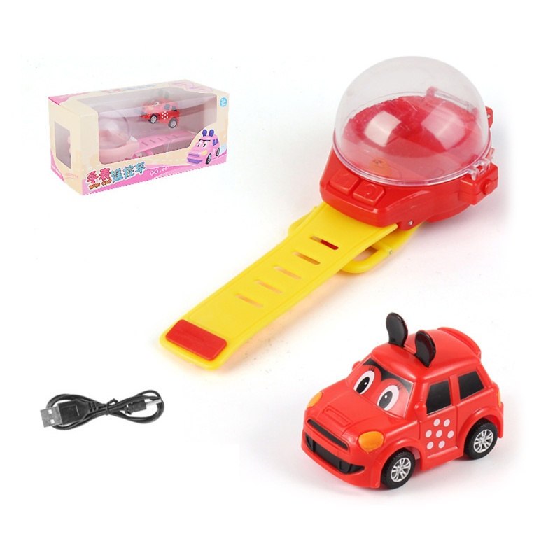 Mary Wearable Watch RC Car Toy Light USB Gadget Mobil Mini Dengan Gelang Jam Hadiah Anak