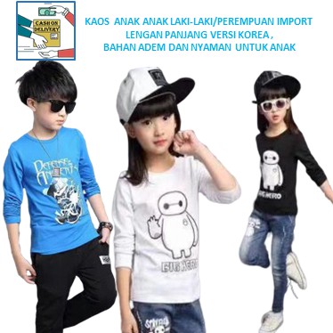Kaos Anak Lengan Panjang Import untuk Laki laki Perempuan Kaos Anak Lengan Panjang Import untuk Laki laki Perempuan