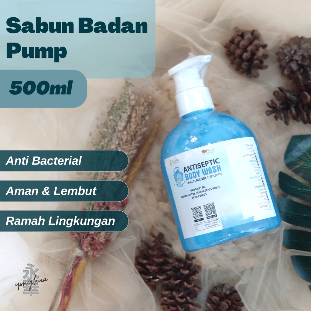 Sabun Mandi Body Wash Antiseptic Aroma Wangi Botol Pump 500ml