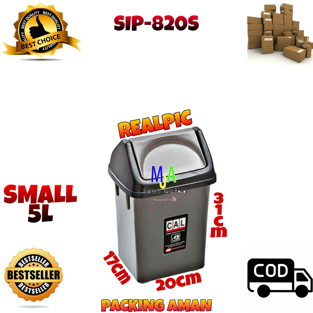 (BISA COD) PROMO Tempat Sampah Segi 5L / Tutup Goyang / Shinpo CLASSY 820S / Kotak Sampah / Dust Bin