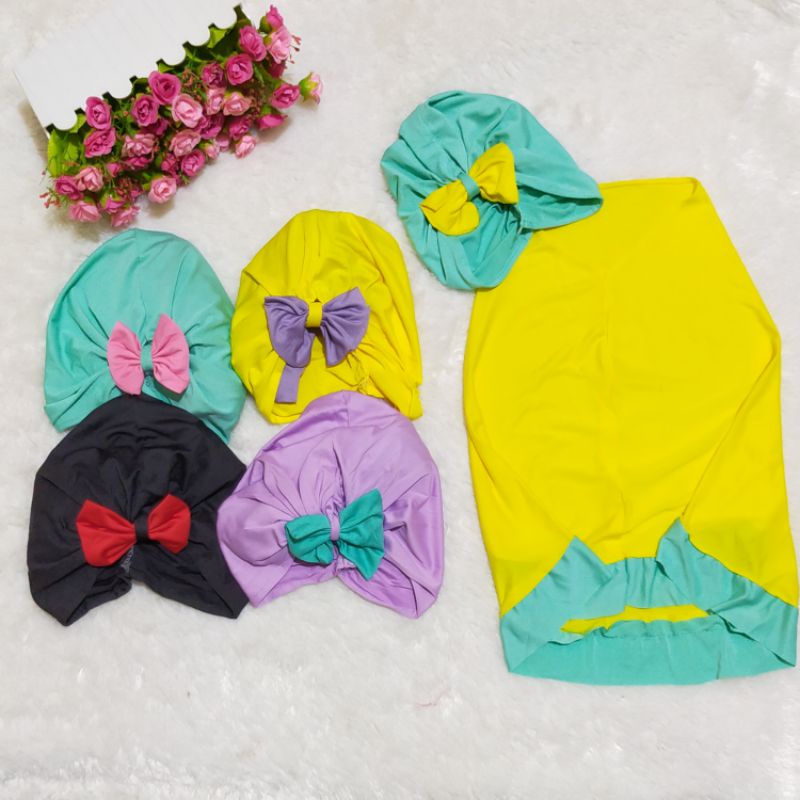 Jilbab Syria Turban Pita 2in1 Hijab Bayi Anak Murah