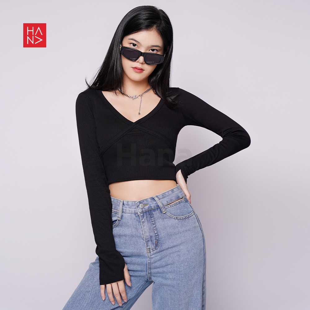 HanaFashion JKT - Nessie Top Knit Long Sleeve Atasan Casual Wanita Lengan Panjang - TS427