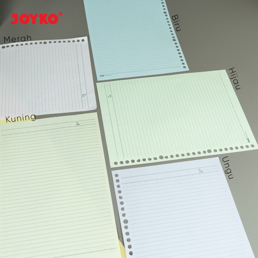 Loose Leaf Color Isi Kertas File Binder Warna Joyko B5-102CO-50 Green