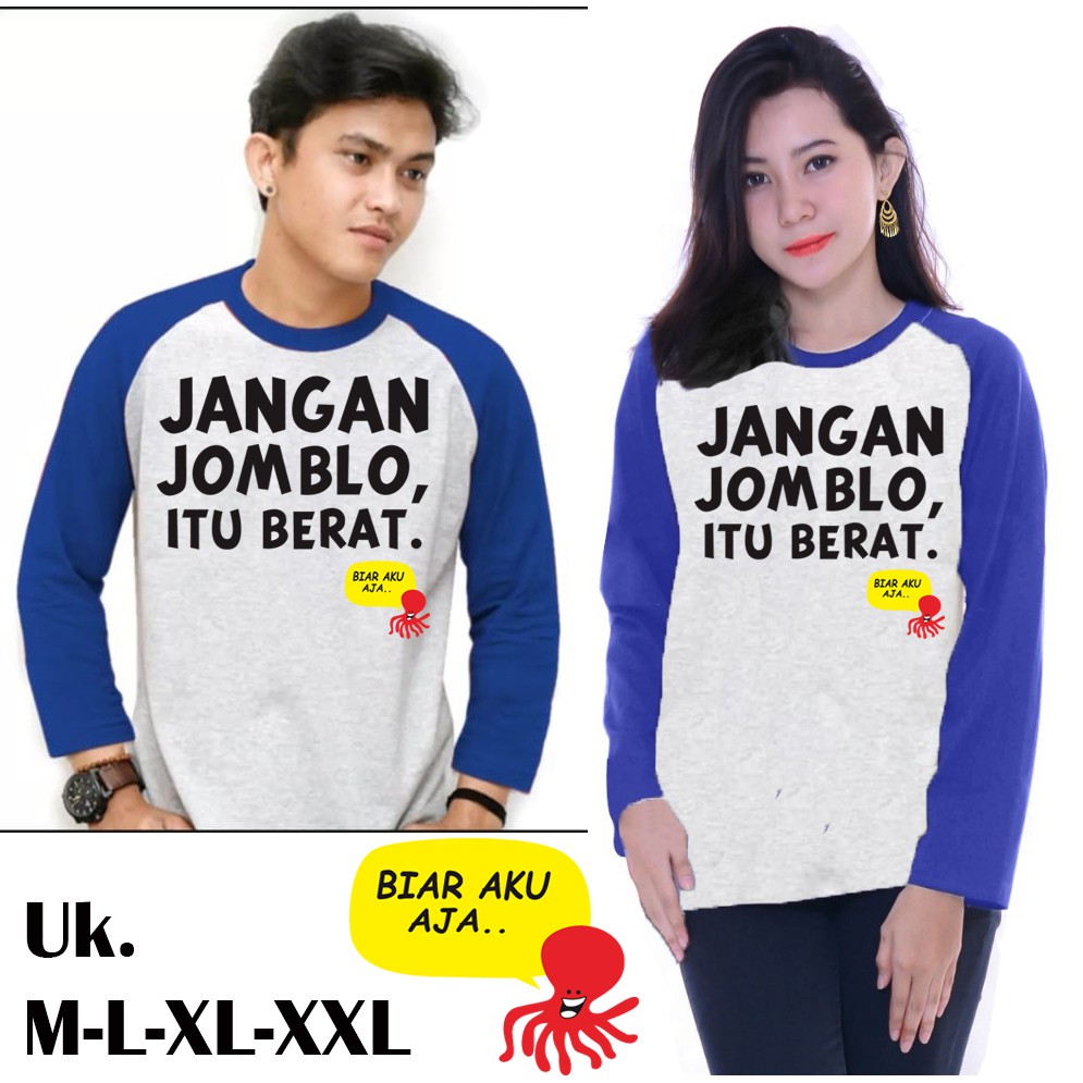 Kaos Raglan | Jangan Jomblo | Kaos lengan panjang | Ukuran M-L-XL-XXL