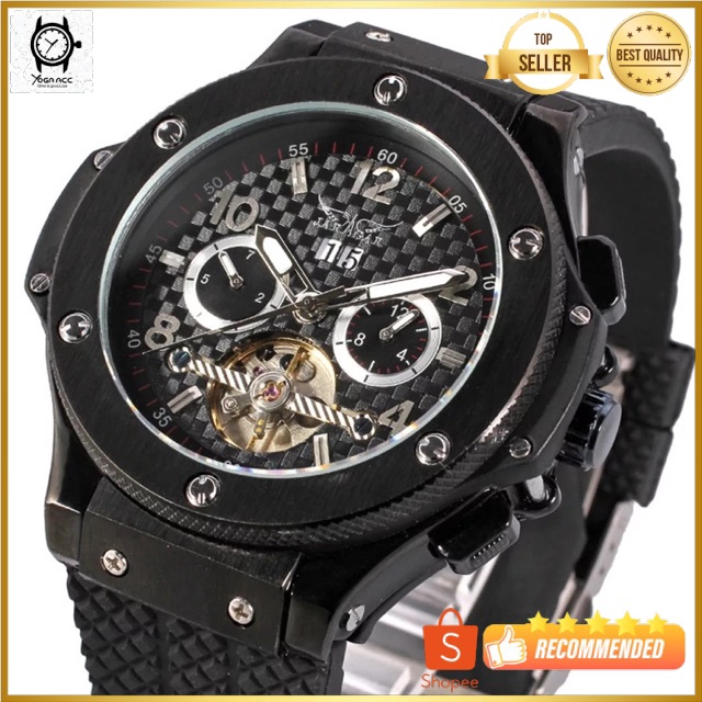 Jam Tangan Pria Automatic Homage Bigbang Jaragar Black Carbon All Chrono Active