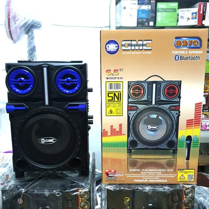 Termurah GMC 897Q | 897P Speaker Portable Ampli Meeting BLUETOOTH - 6,5 inch Bonus mic Wireless Bisa Bayar Ditempat | FMS