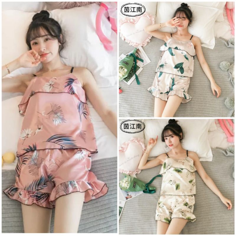 BAJU TIDUR WANITA TANK TOP SATEN / PIYAMA WANITA TANK SATEN IMPORT