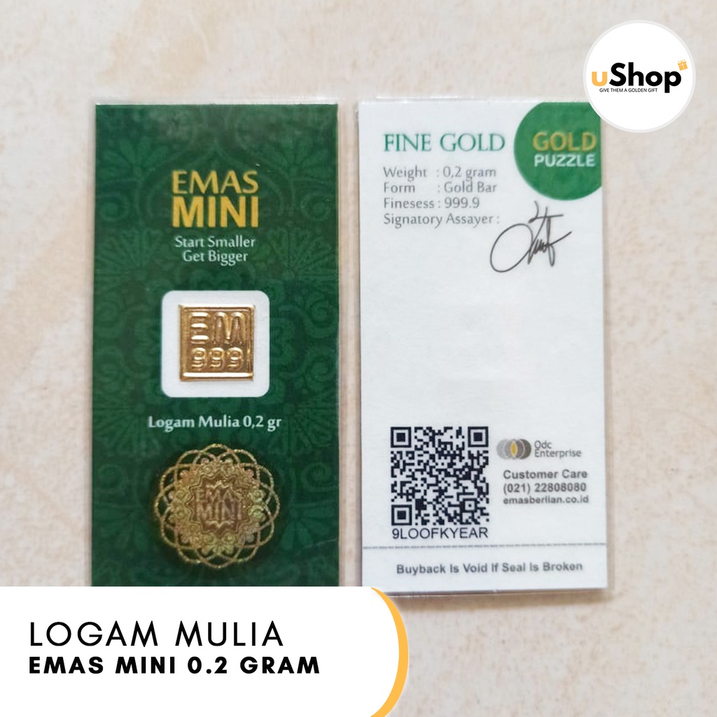 Emas Mini Logam Mulia 0.2 gram MiniGold