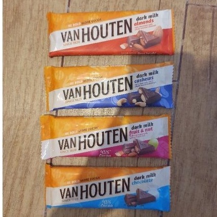 

VAN HOUTEN Coklat DARK MILK CHOCOLATE /ALMOND/ CASHEW/ FRUIT NUT 40gr