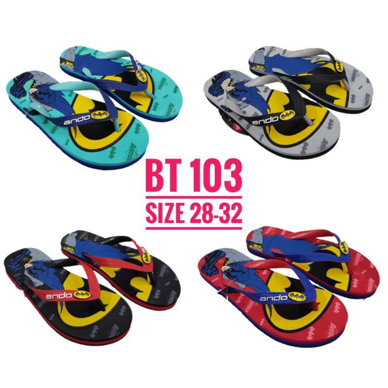 SANDAL JEPIT  ANDO GAMBAR BATMAN BT 103 ANAK-ANAK 28-37