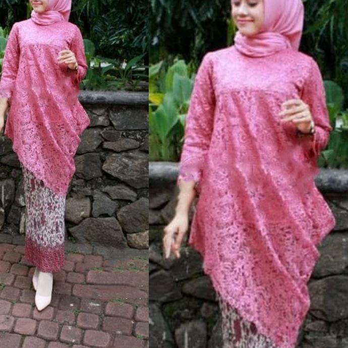 Update Setelan Kebaya Brukat Modern Remaja Tunik Kualitas  - Set Tunik Miring part 2 - Set Brokat Ke