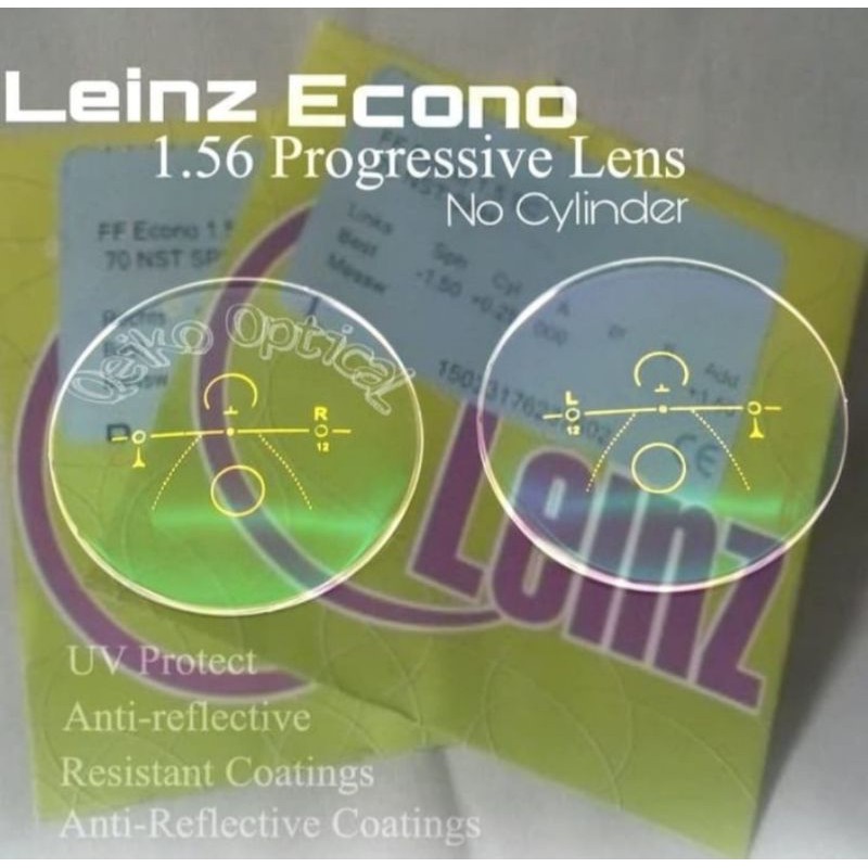 Lensa Kacamata Progresif Leinz Free Form Econo 1.56 New Supertrans - Putih