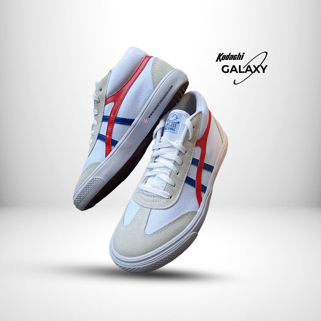 Sepatu Kodachi Galaxy Putih Merah Biru Sneakers Mid Casual