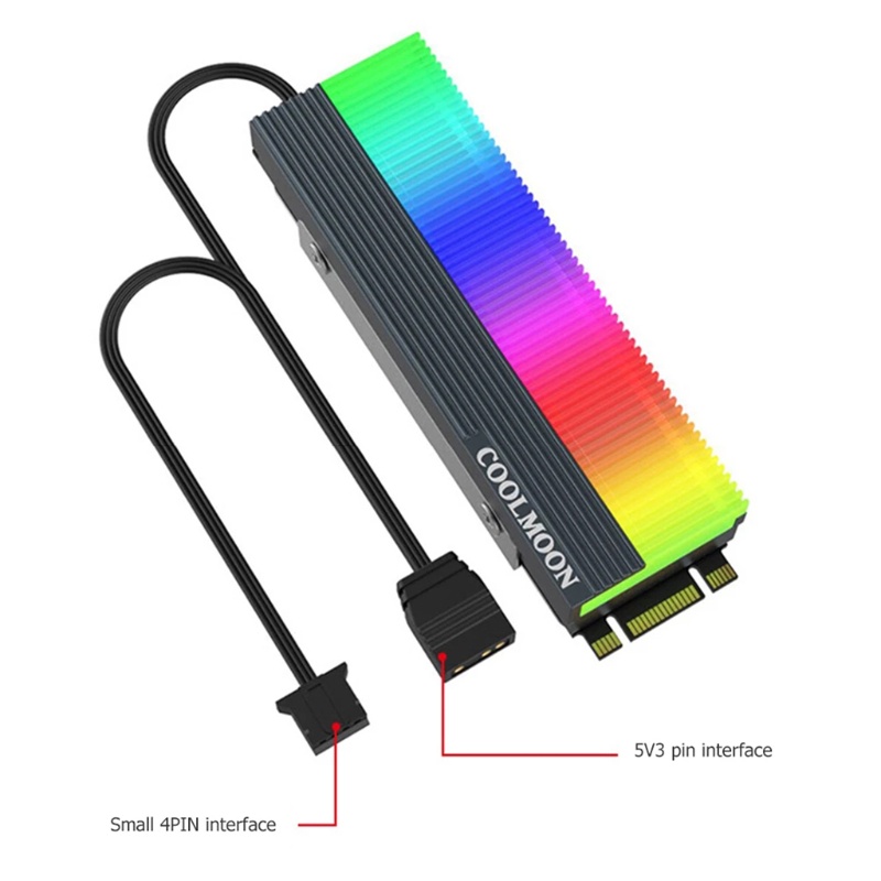 Bt Untuk Heatsink M.2 Dengan Lampu ARGB 5V Dan Thermal Pad Untuk Heatsink M.2 2280 SSD Co