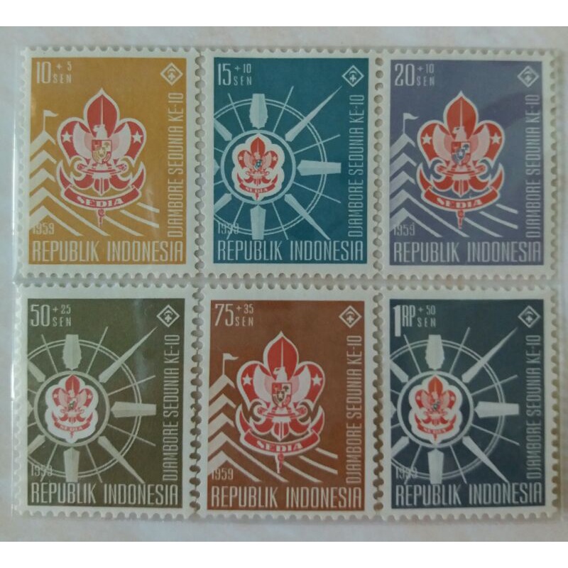 

Perangko Jambore Sedunia Ke 10 Tahun 1959 Set Lengkap 6pcs Mint