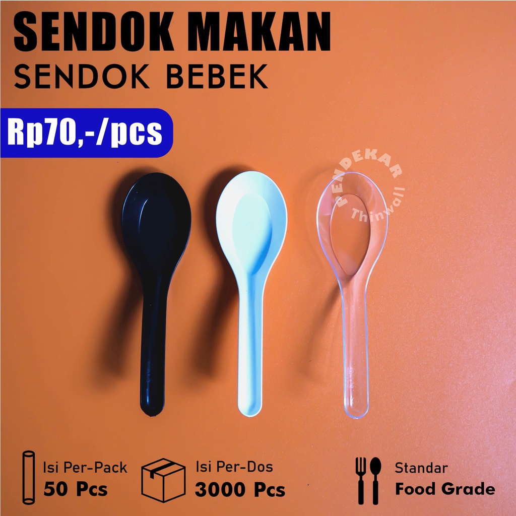 Sendok Bebek Plastik 50 Pcs / Sendok Bebek Plastik Tebal [50 Pcs]