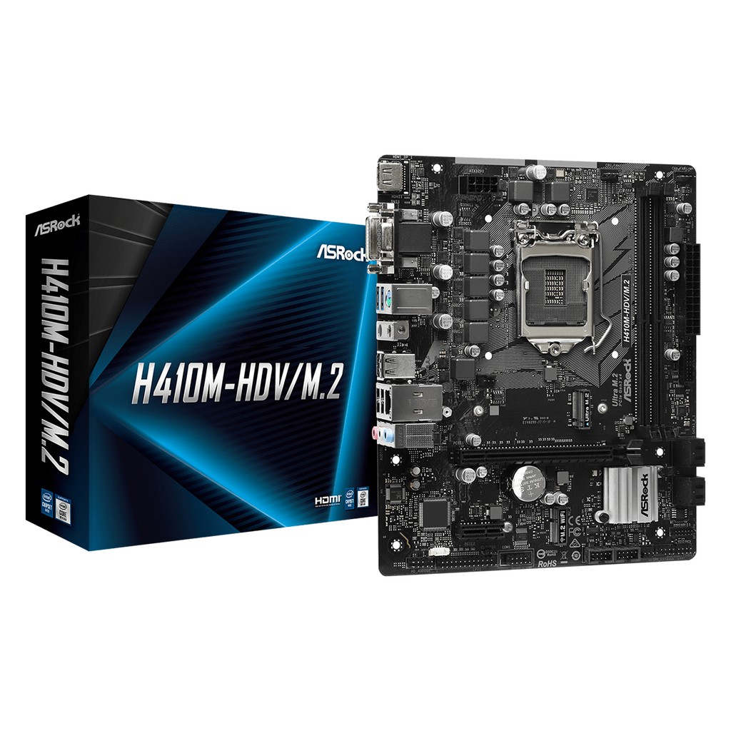 ASROCK H410M-HDV/M.2 mATX LGA1200 H410 USB3.2 M2 MOTHERBOARD INTEL