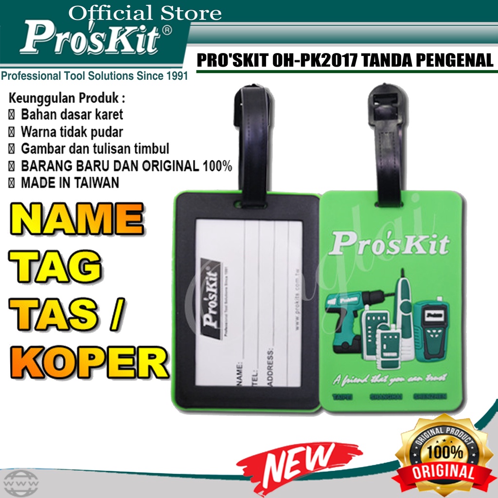 

Pro'sKit - Name Tag Karet Holder Label Tas Luggage Koper Tempat Gantungan Case Id Card Kartu Souvenir