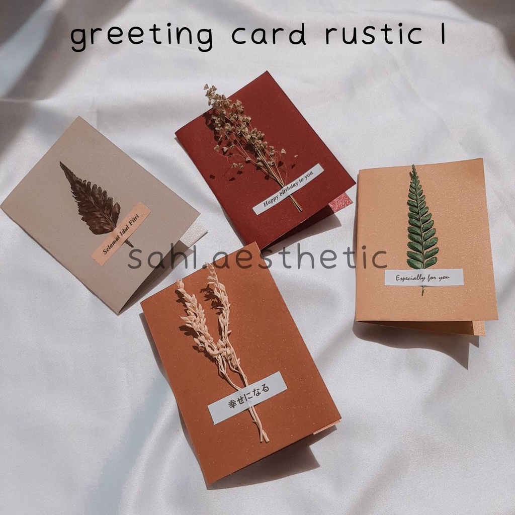 (MURAH) GREETING CARD RUSTIC/ GREETING CARD AESTHETIC/ KARTU UCAPAN/ KARTU LEBARAN/ SOUVENIR VINTAGE
