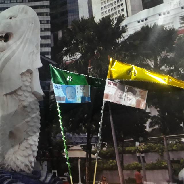 Bendera aqiqah plush lidi atau gagang  foto sendiri bentuk uang