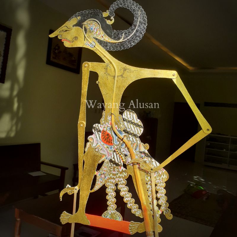 Wayang kulit Wisanggeni Alusan kulit kerbau ukuran standar dalang