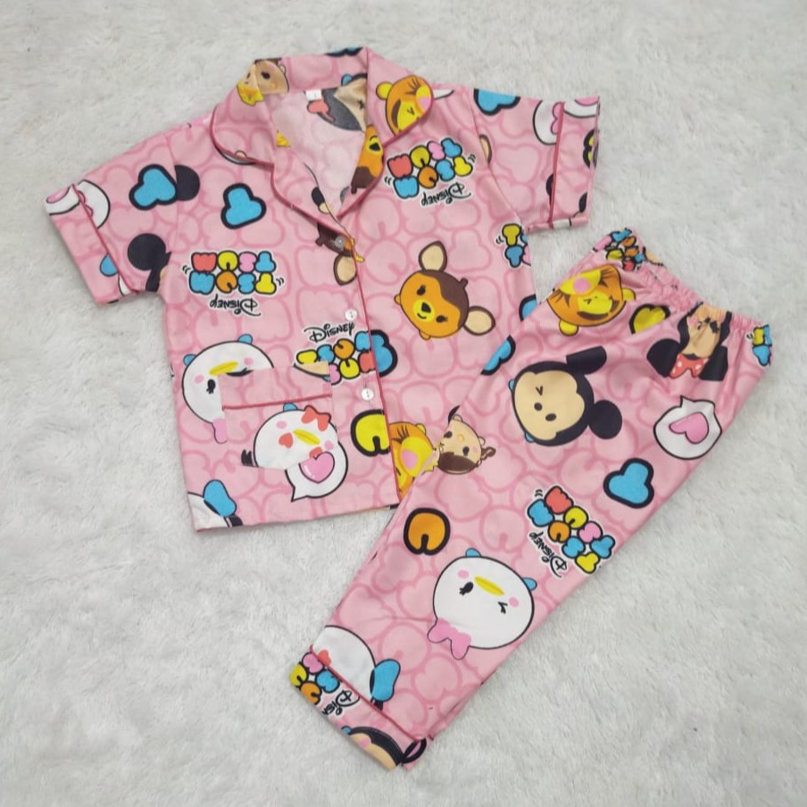 VeriFel Piyama Balita Cewek Katun Micro Impor Motif Kartun Karakter Promo Murah Setelan CP / PP Usia 1 th - 5 th-1