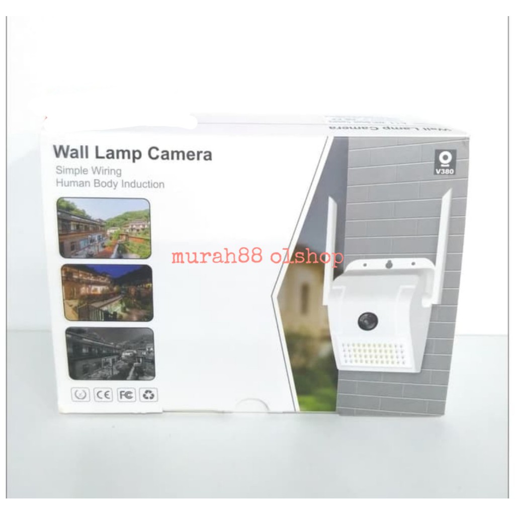 CCTV IP WIFI WIRELESS WALL LED 48 LED PLUS INFRA MERAH V380 WATERPROOF