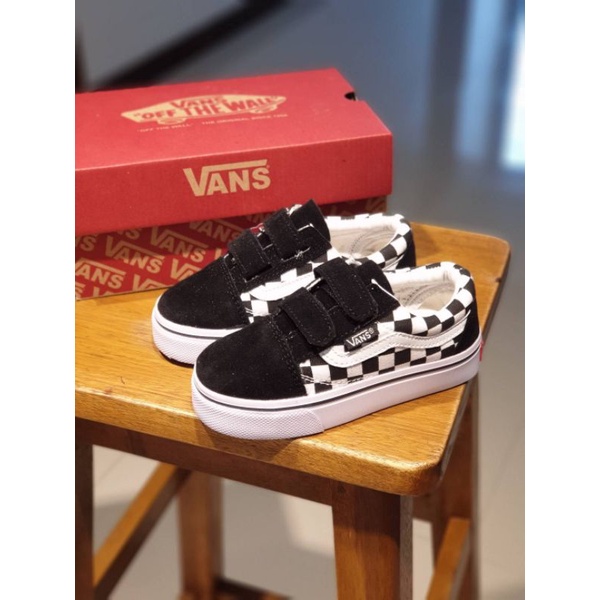 Sepatu Anak Vans Oldskool CheckerBoard Black Size 17 - 35 Premium Quality