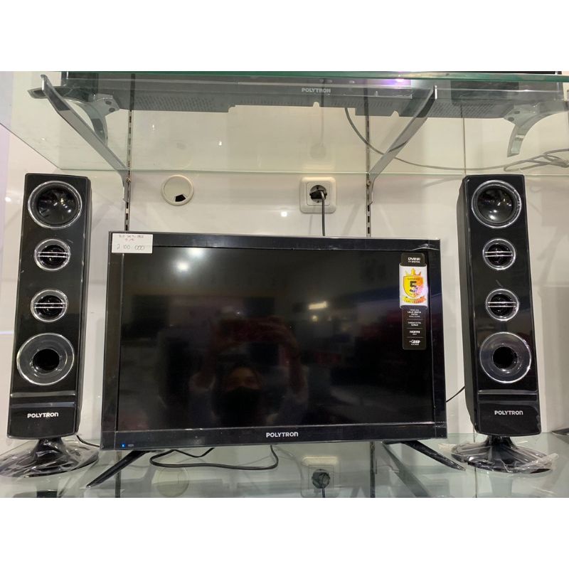 TERMURAH PROMO TV LED POLYTRON 24 INCH DIGITAL TV 24TV0855 + SPEAKER TOWER POLYTRON GARANSI RESMI 5 