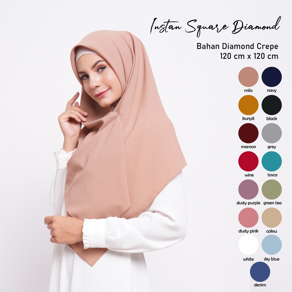 INSTAN SQUARE DIAMOND SYARI | JILBAB SEGIEMPAT SYARI