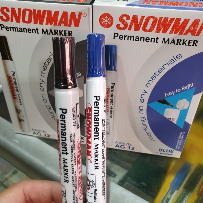 

Hemat Spidol Permanent Marker Ag-12 Snowman Trendi
