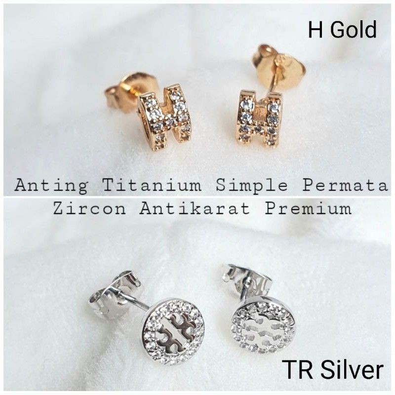 Anting Tusuk Permata Sirkon MODEL TR &amp; H Titanium