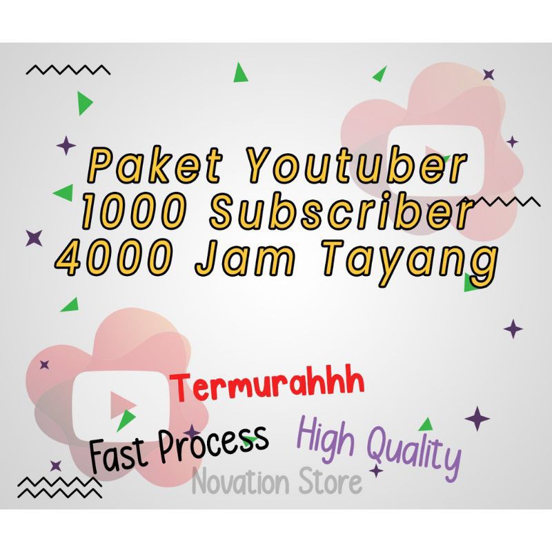 jasa 1 paket 1000 Subscriber Permanenn dan 4000 Jam tayang